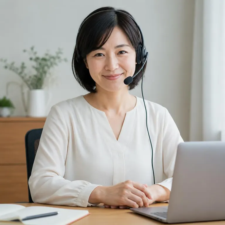 お問い合わせに対応する日本人の女性担当スタッフ